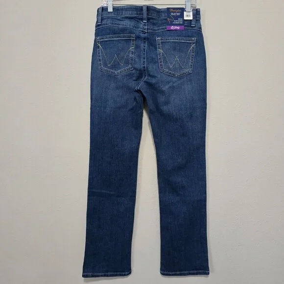NWT Wrangler Q-Baby The Ultimate Riding Bootcut Jeans Western Blue Size 7/28